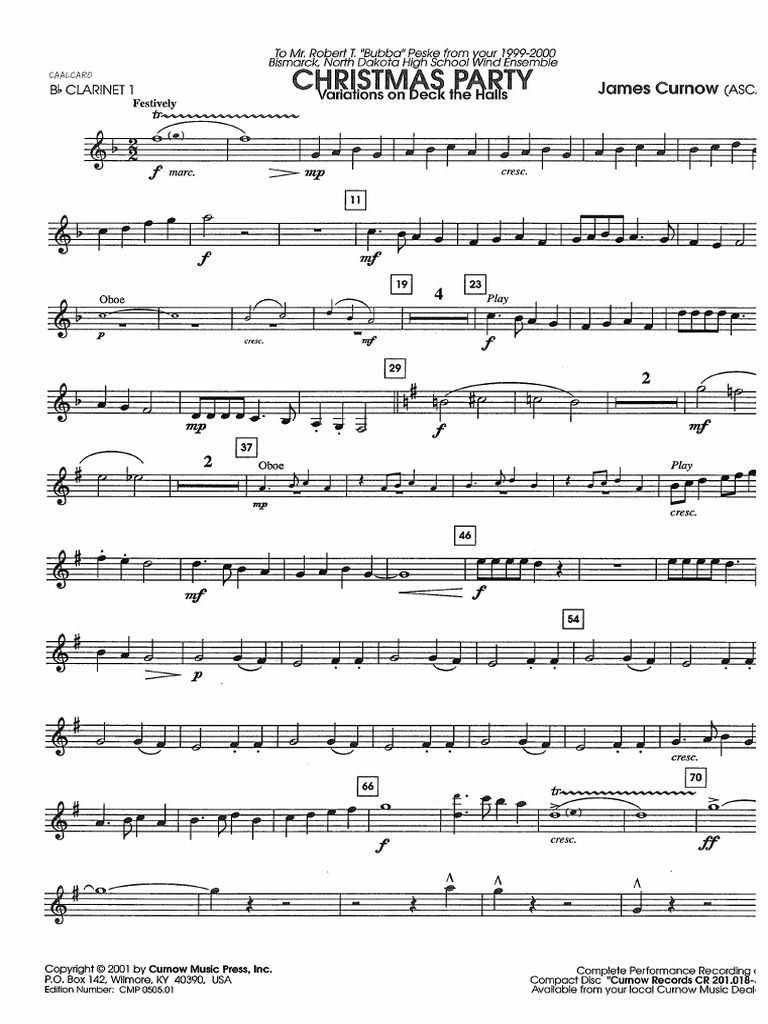 Christmas Party James Curnow B J Clarinete 1º Pdf