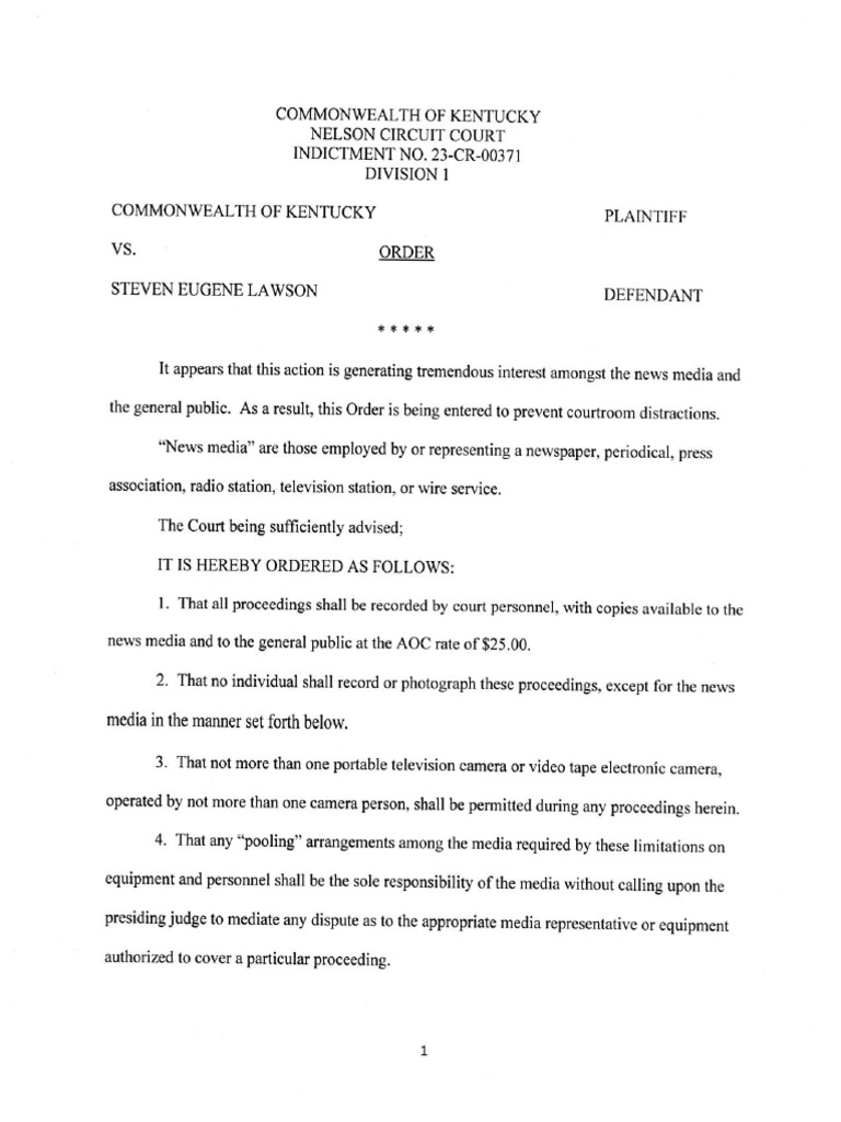 Steven Lawson - Court Decorum Order | PDF
