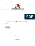 Desenvolvimento em Angola O Papel Da Comunidade