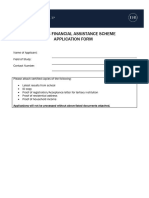 Financial Study Assistance APPLICATION FORM