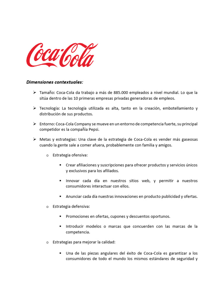 Estrategias y Cultura de Coca-Cola | PDF | Coca Cola | Refresco