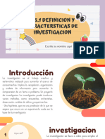 Definicion y Caracteristicas de Investigacion