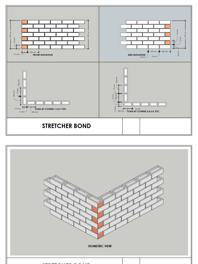 Brick Bond Types and Elevations | PDF