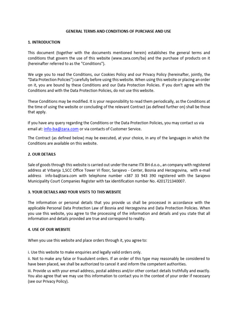 Zara Terms and Conditions en BA 20230223 PDF Credit Card Legal