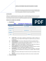 Instructivo de Plantilla de Informes para Investigadores de Campo 2014