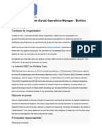 Operations Manager - Burkina Faso