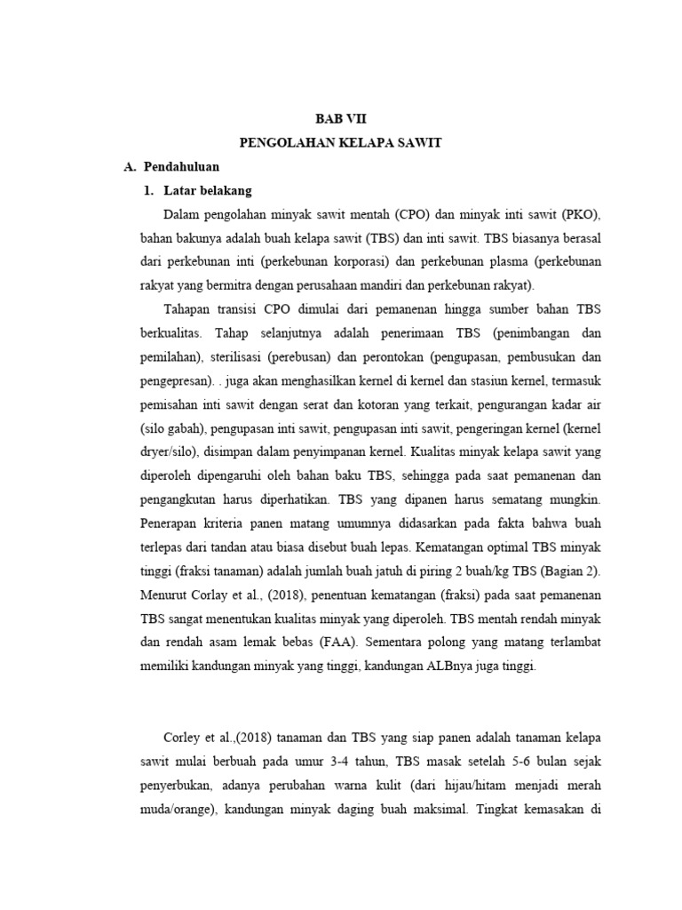 Proses Pengolahan CPO dari TBS | PDF