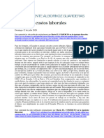 Editorial Vicente Albornoz Costos Laborales Domingo 12 de Julio 2020