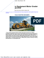 Volvo Heavy Equipment Motor Grader Shop Manual DVD