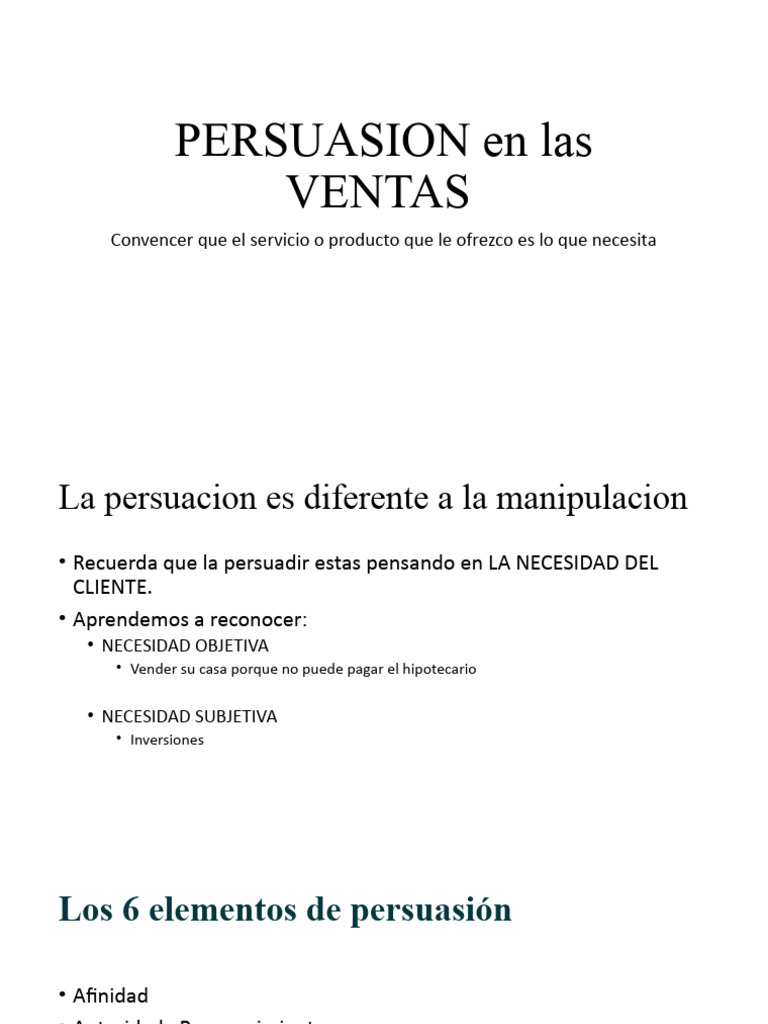 Persuasion en Las Ventas | PDF | Negocios