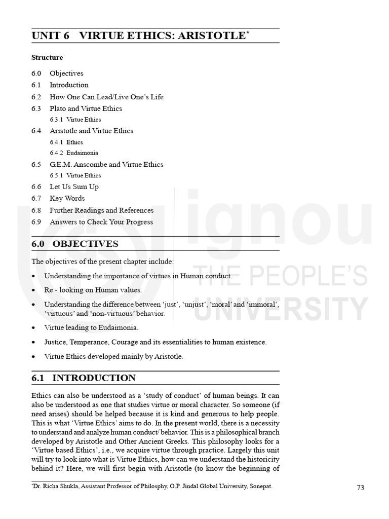 Aristotle's Virtue Ethics and Eudaimonia | PDF | Virtue Ethics | Virtue