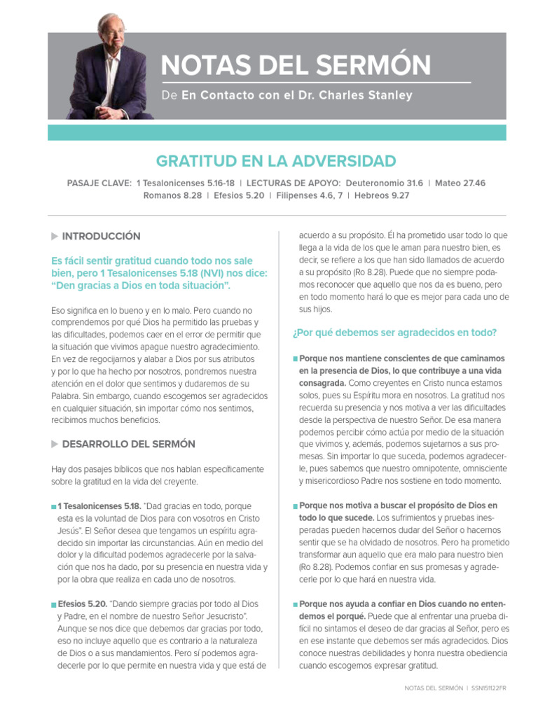 Gratitud en La Adversidad | PDF | Dios | Cristo (título)