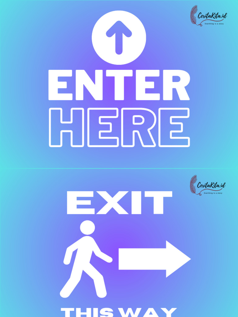 Green and White Enter Here Floor Decal | PDF