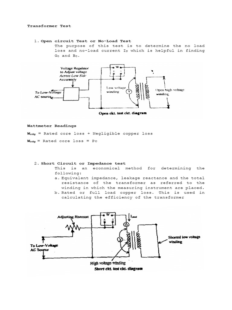 Transformer Testing Methods Explained | PDF