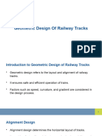 Geometric Design of Railway Tracks