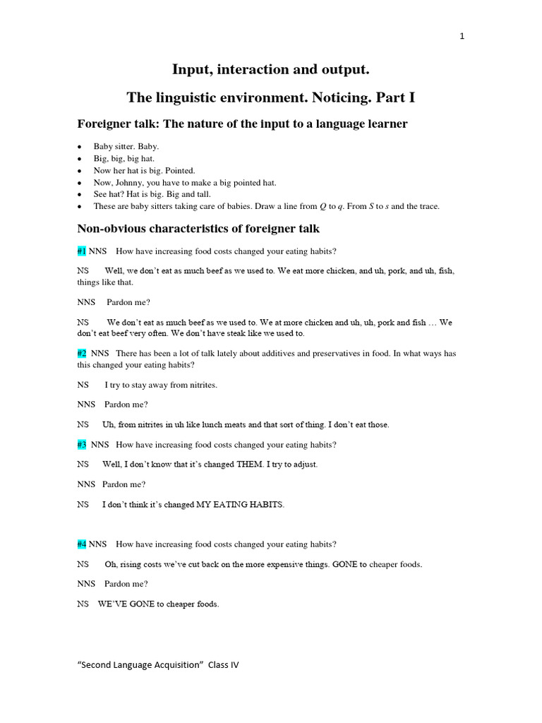 Input Sla Pdf Cultural Assimilation Linguistics