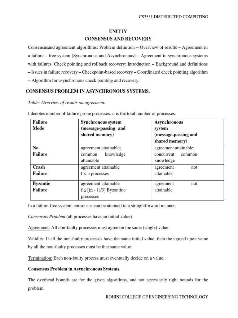 Consensus in Synchronous Systems | PDF | Message Passing | Concurrency ...