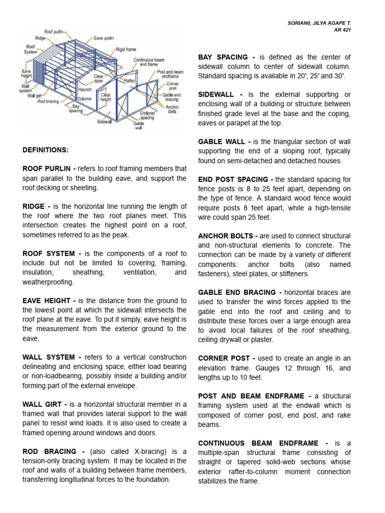 Steel Frame Components and Definitions | PDF | Framing (Construction ...
