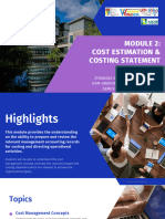 Module 2 Cost Estimation Costing Statement