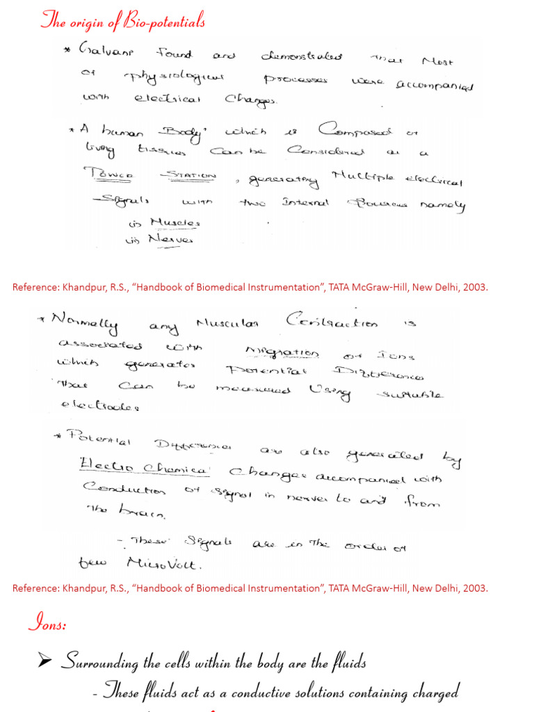 Bio-Potentials and Bioelectric Signals | PDF | Science & Mathematics