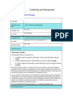 Leadership and Management - Assignment 2 Brief & Marking