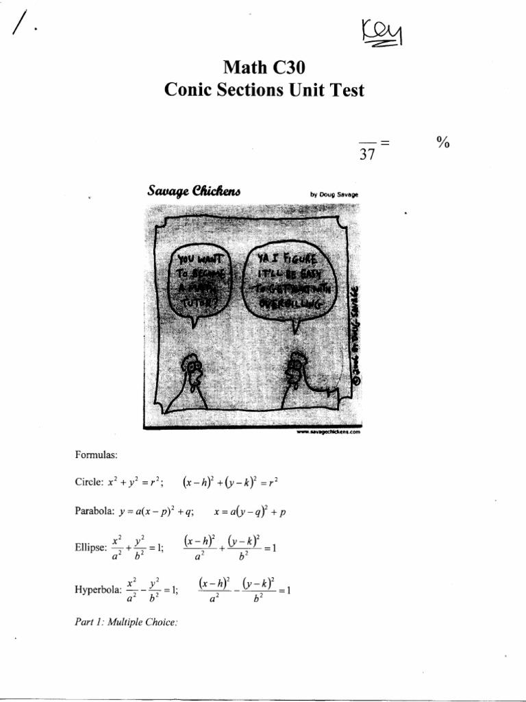 Conic Sections Unit Test Guide | PDF | Elementary Geometry | Euclidean ...