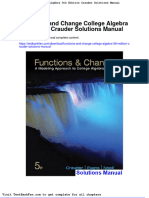 Functions and Change College Algebra 5th Edition Crauder Solutions Manual