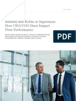 Batman and Robin or Superman - How CEO or COO Duos Impact Firm Performance