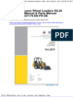 Wacker Neuson Wheel Loaders Wl20 Operating Manual Parts Manual 2016 1000327179 en FR de