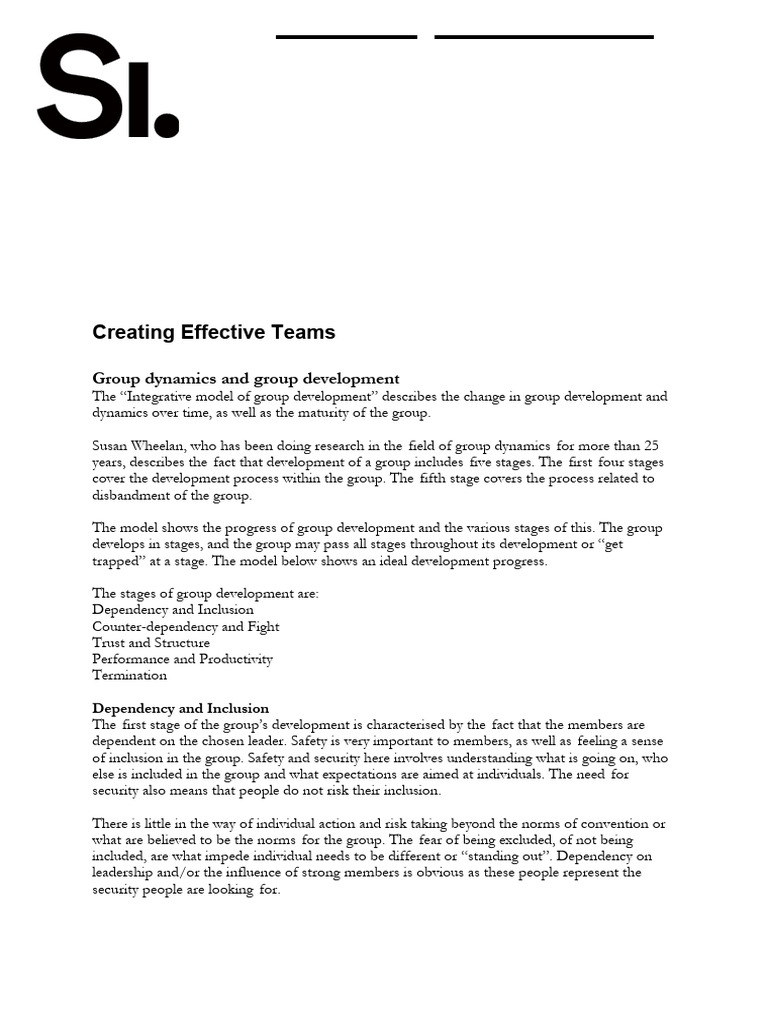 Stages of Group Development Explained | PDF | Leadership | Risk