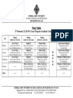 2nd Semester Time Table