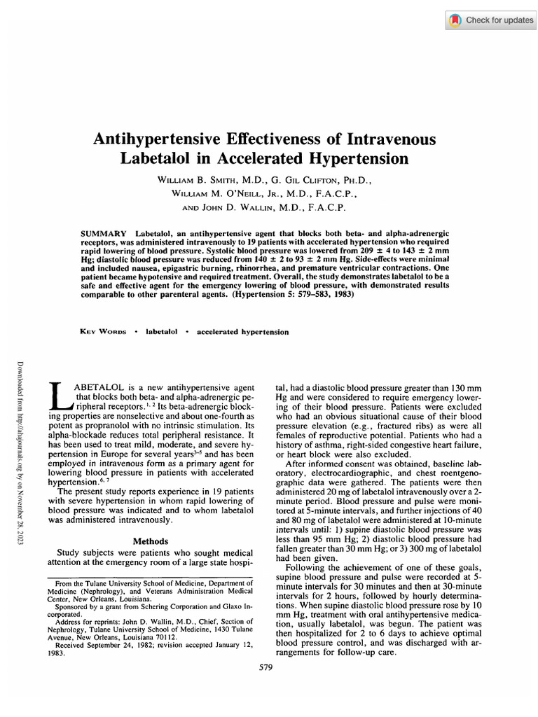 Smith et al 1983 antihypertensive effectiveness of intravenous