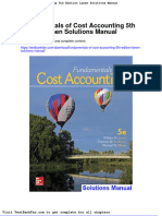 Fundamentals of Cost Accounting 5th Edition Lanen Solutions Manual