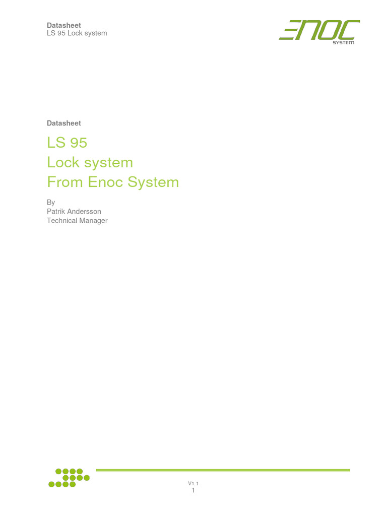 LS 95 Lock System Datasheet | PDF