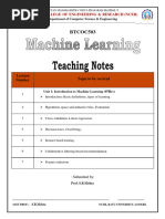 Unit 1 Introduction of Machine Learning Notes