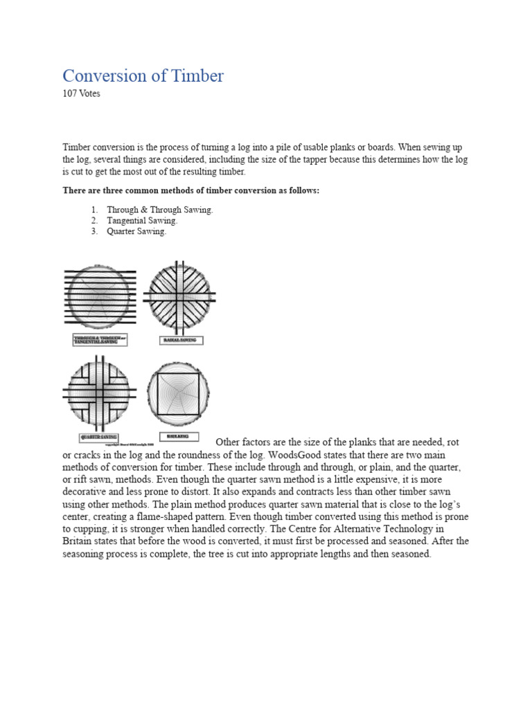 Timber Conversion Methods Explained | PDF | Home & Garden