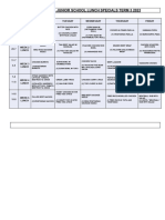 Revised Junior Lunch Menu