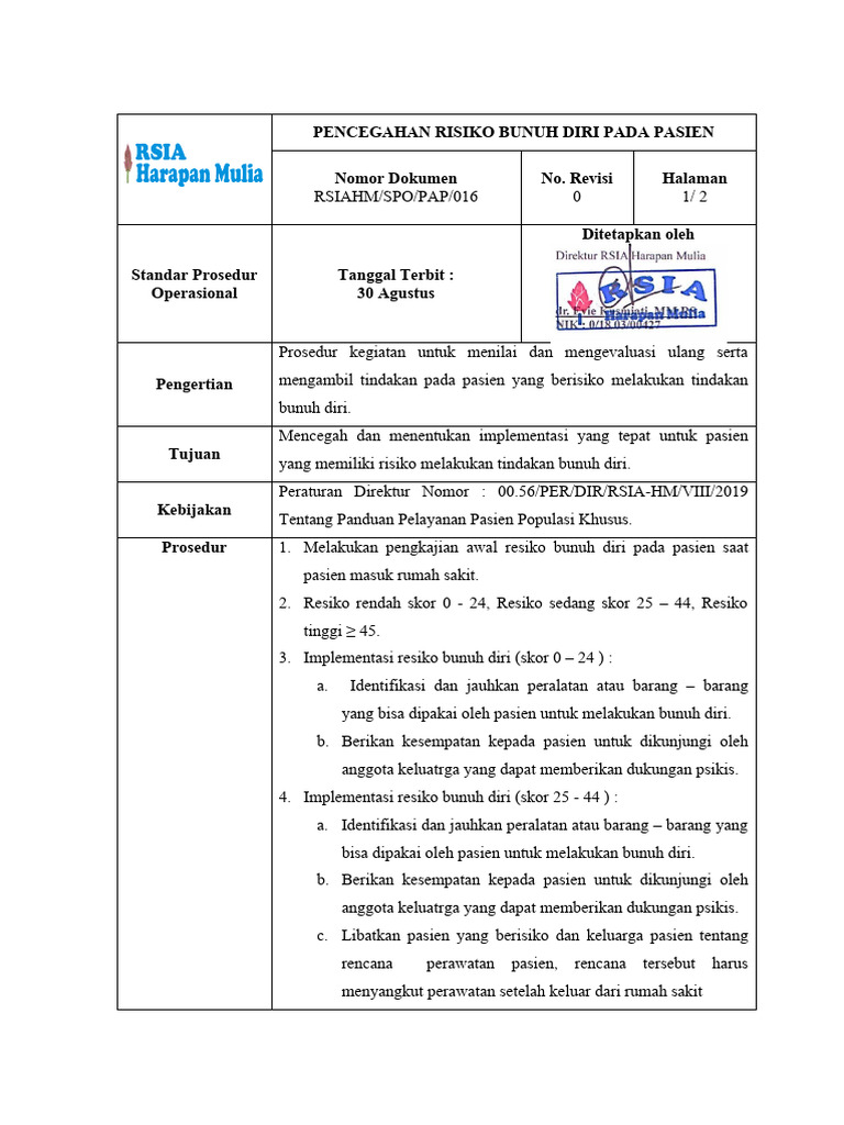 Risiko Bunuh Diri | PDF