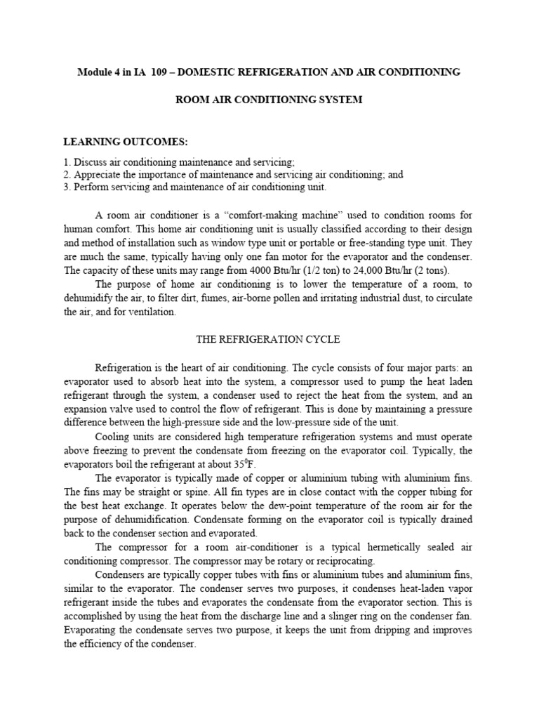 MODULE 4 Air Conditioning System | PDF | Capacitor | Air Conditioning