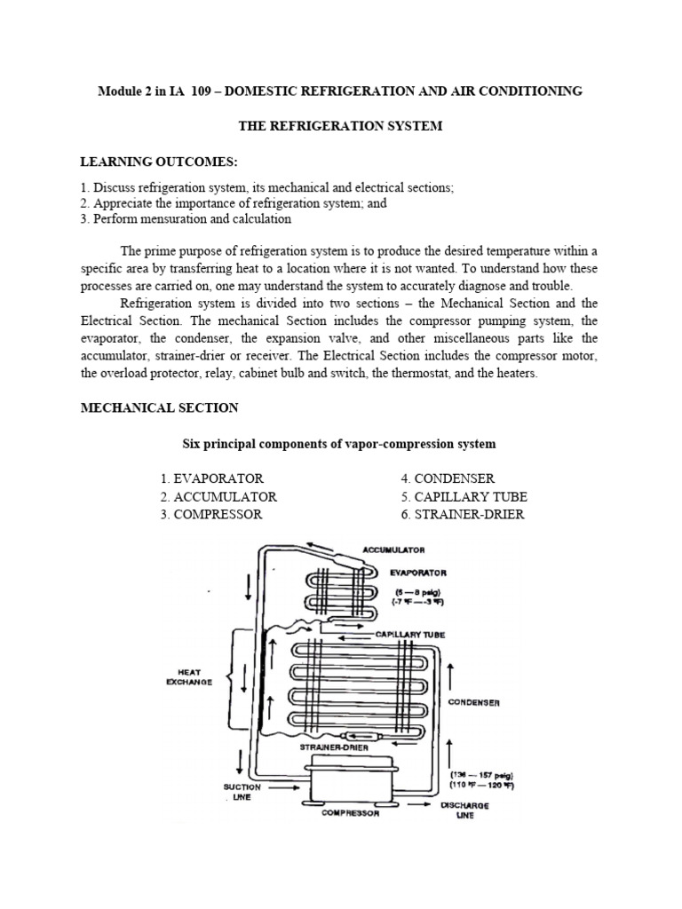 Module 2 Refrigeration System Pdf Refrigerator Heat Exchanger