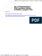 Fundamentals of Organizational Behaviour Fifth Canadian Edition Canadian 5th Edition Langton Test Bank