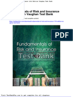 Fundamentals of Risk and Insurance 11th Edition Vaughan Test Bank