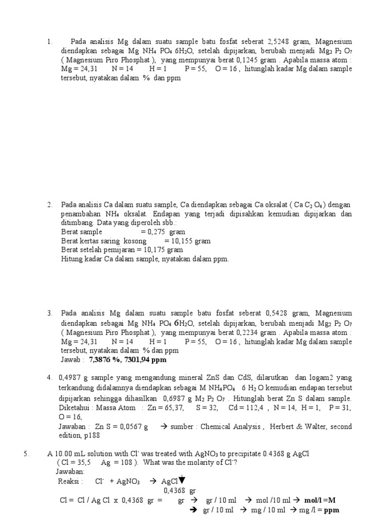 Latihan Soal Gravimetri