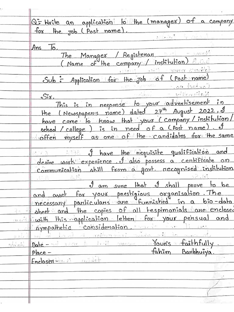 Job Application Writing | PDF