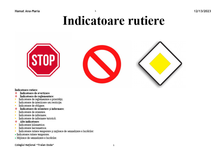 Indicatoare Rutiere | PDF