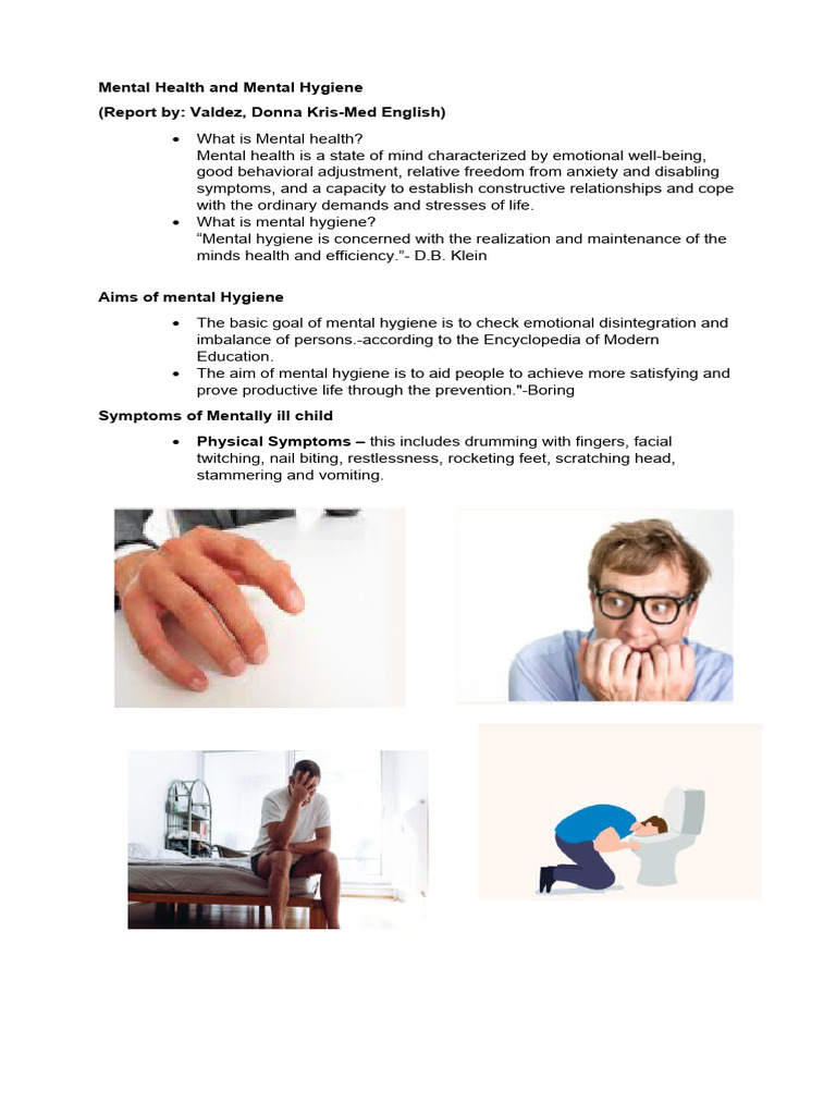 Mental Health and Mental Hygiene | PDF | Mental Health | Anxiety