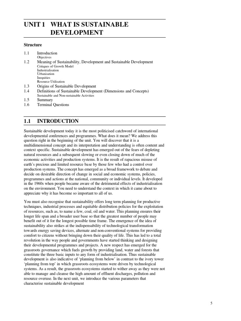 MED-002 Sustainable Development Issues and Challenges | PDF ...