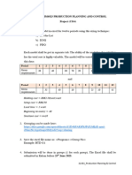 Production Planning & Control Undergraduate Project