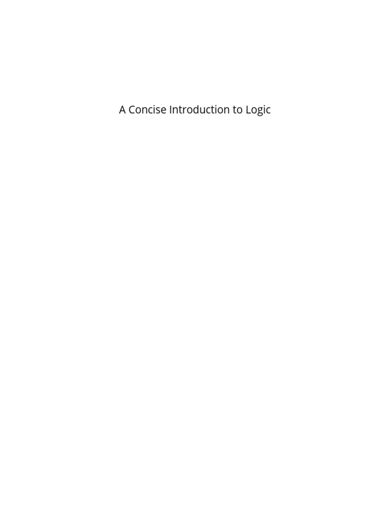 A Concise Introduction To Logic 1628252183 | PDF | Logic | Truth