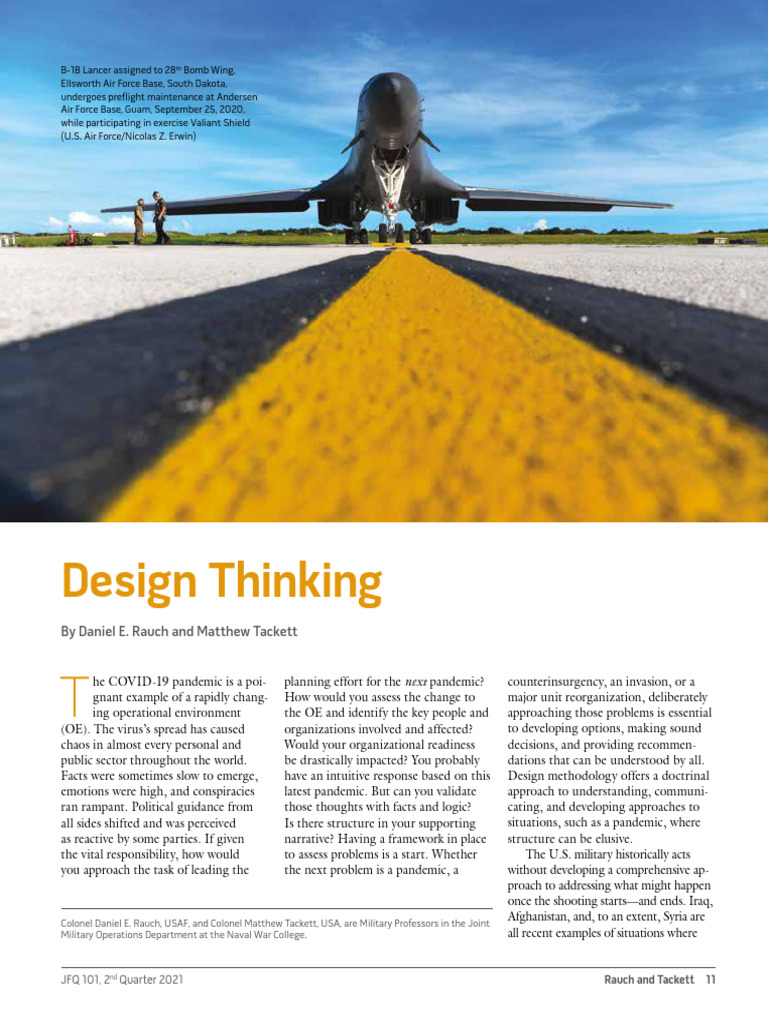 Design Thinking in Military Planning | PDF | Methodology | Thought